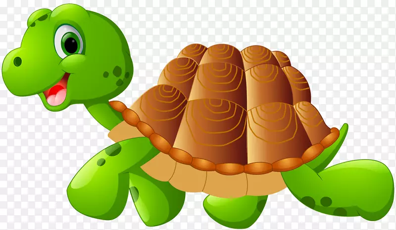 绿海龟卡通爬行动物剪贴画-海龟卡通剪贴画