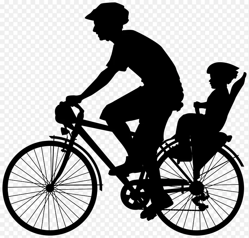 自行车脚踏车踏板剪贴画-儿童剪影自行车手PNG剪贴画