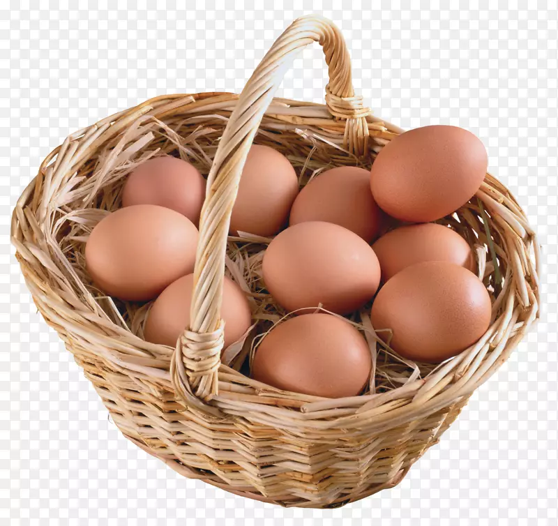 鸡蛋在篮子里煎蛋早餐-鸡蛋PNG图像