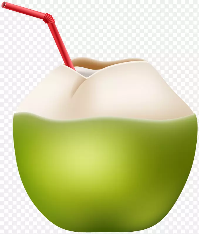绿苹果-异国情调椰子饮料PNG剪贴画