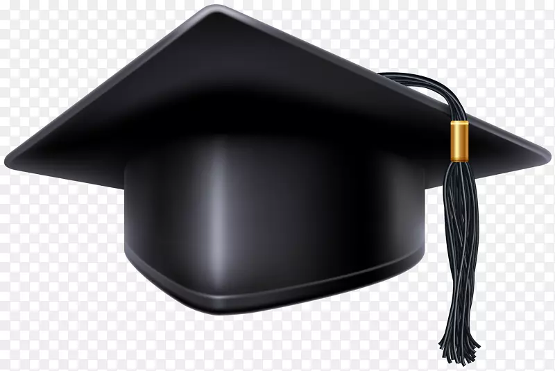 方形学术帽毕业典礼帽子剪贴画-黑色毕业帽PNG剪贴画形象