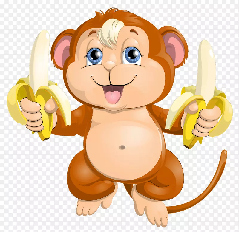 猴子可爱剪贴画-香蕉可爱猴子图片