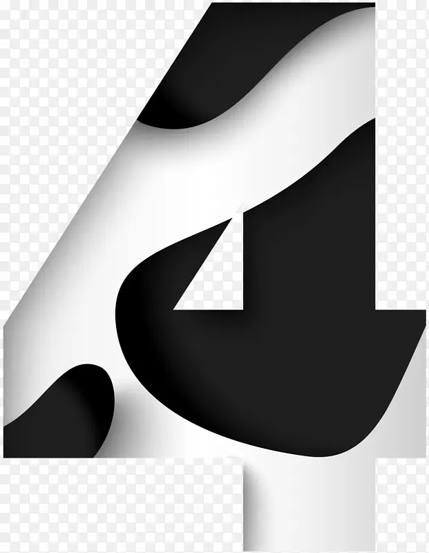 商标黑白字体-4号黑白PNG剪贴画图像