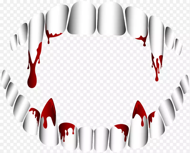 吸血鬼牙夹艺术-吸血鬼牙齿透明PNG剪贴画