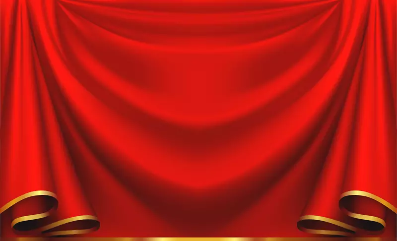 窗帘剪贴画-红色窗帘PNG剪贴画