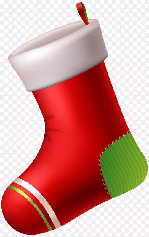 圣诞老人圣诞长袜糖果手杖剪贴画-红色圣诞袜PNG剪贴画