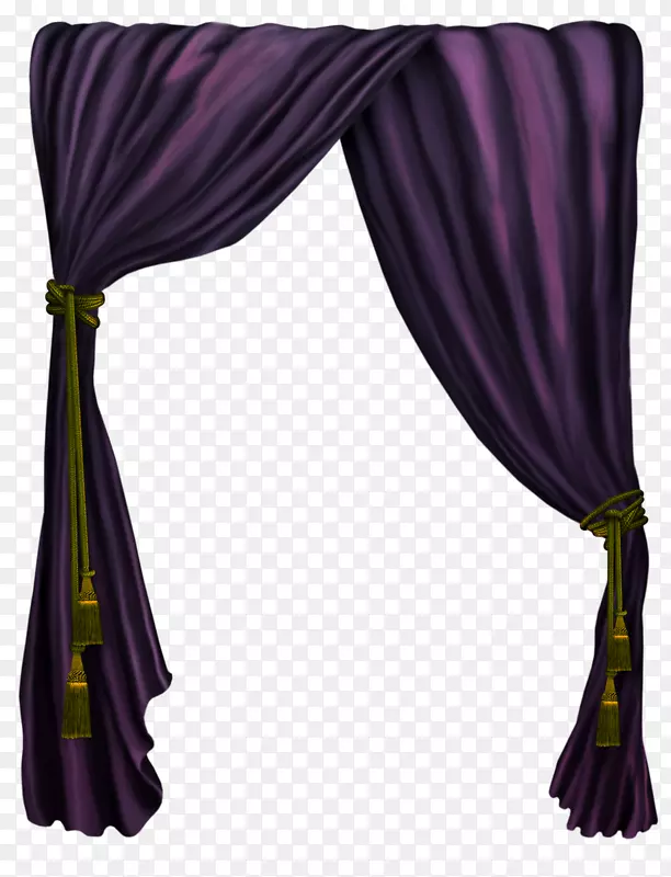 窗帘紫色下载-紫色窗帘装饰PNG剪贴画