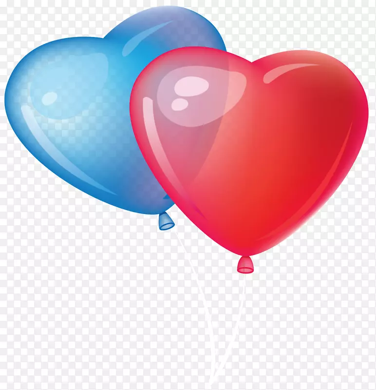 气球情人节心脏夹艺术-情人节气球PNG剪贴画