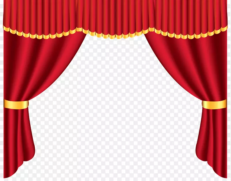 剧院窗帘和舞台窗帘，窗夹艺术.透明的红色窗帘