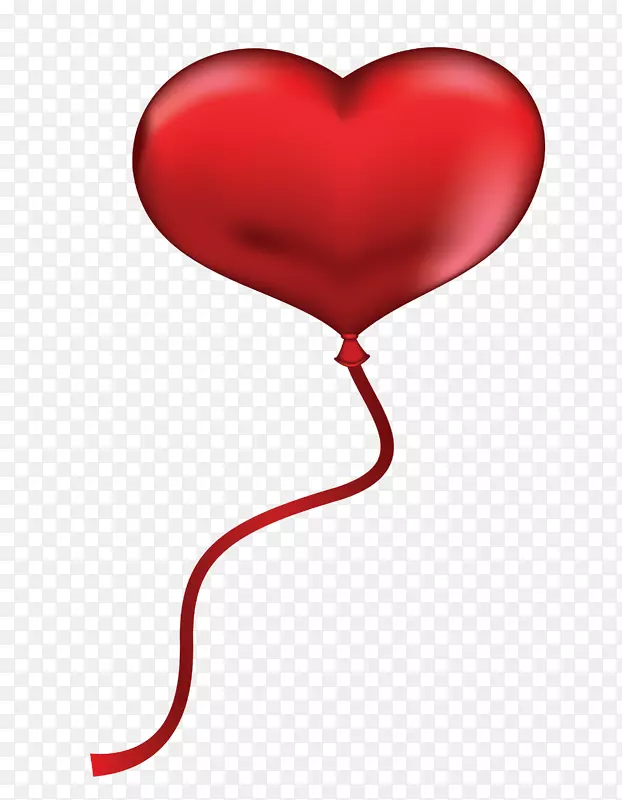 心气球情人节剪贴画-红心气球PNG剪贴画
