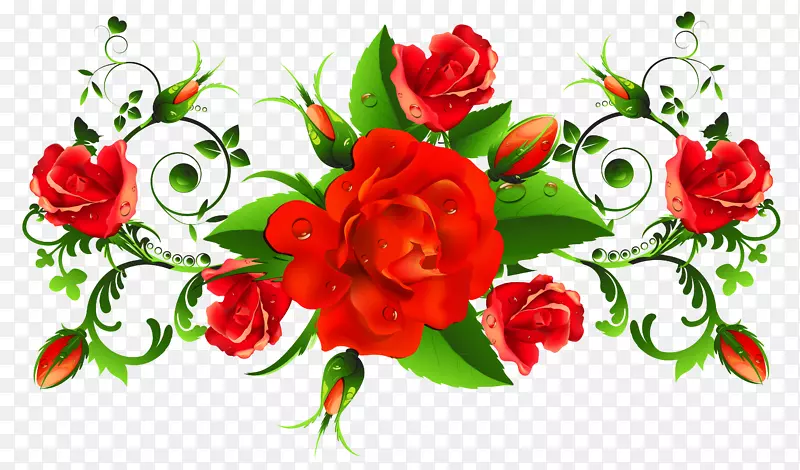 国际妇女节鲜花幸福女性贺卡-红玫瑰装饰图片