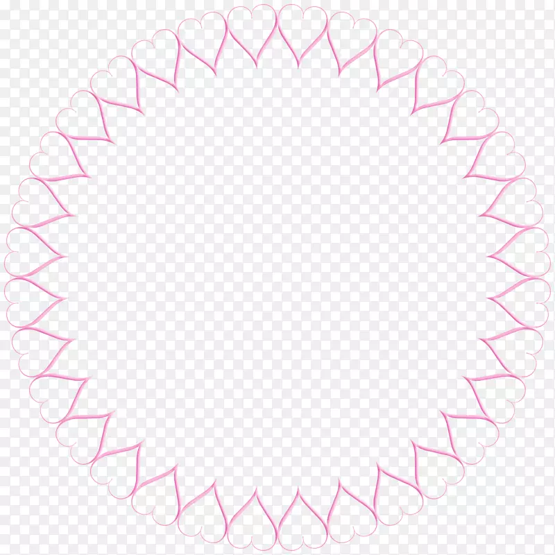 OCO画廊咖喱鸡餐厅晚餐剪贴画-粉红色圆形心缘透明剪贴画图片