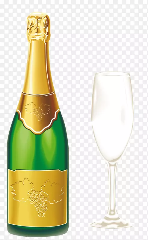 香槟玻璃酒夹艺术-带玻璃瓶口的香槟