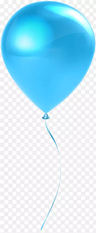 蓝天气球-单天蓝气球透明剪贴画