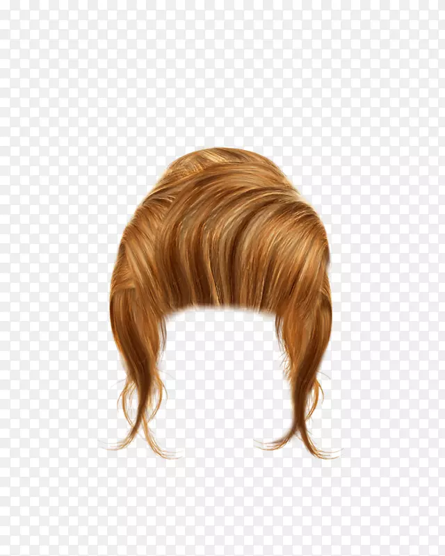 发型发型师金色长发-女性发型PNG形象