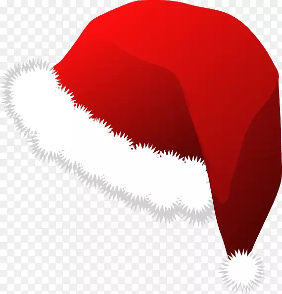 圣诞老人套装帽子剪贴画-圣诞老人红帽PNG图片