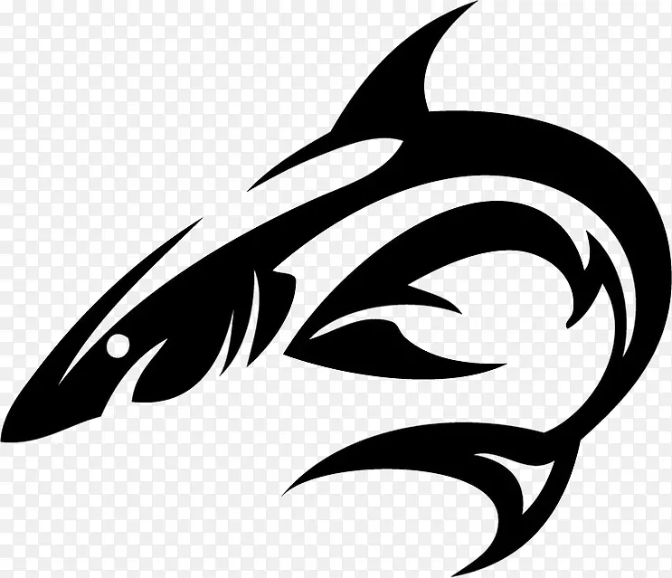 纹身剪贴画-刺青鲨鱼PNG图像