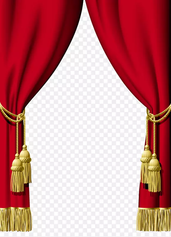 窗帘室内设计服务剪贴画-红色窗帘PNG
