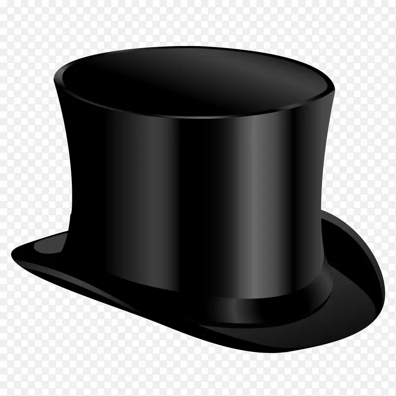顶帽剪贴画-黑色圆柱形帽子PNG图像