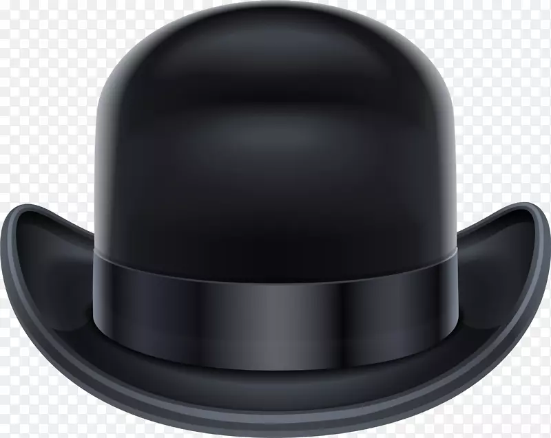 保龄球帽夹艺术-黑色帽子PNG图像