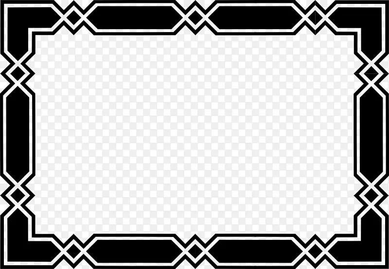 黑白棋盘游戏图案-装饰性边框PNG
