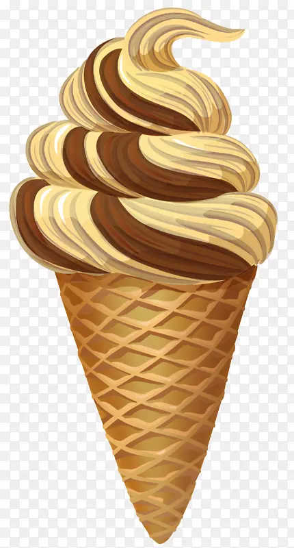 巧克力冰淇淋锥味-冰淇淋PNG形象