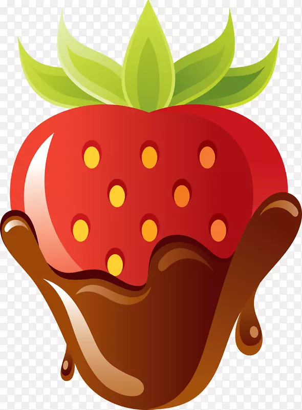冰淇淋草莓巧克力-草莓PNG图片