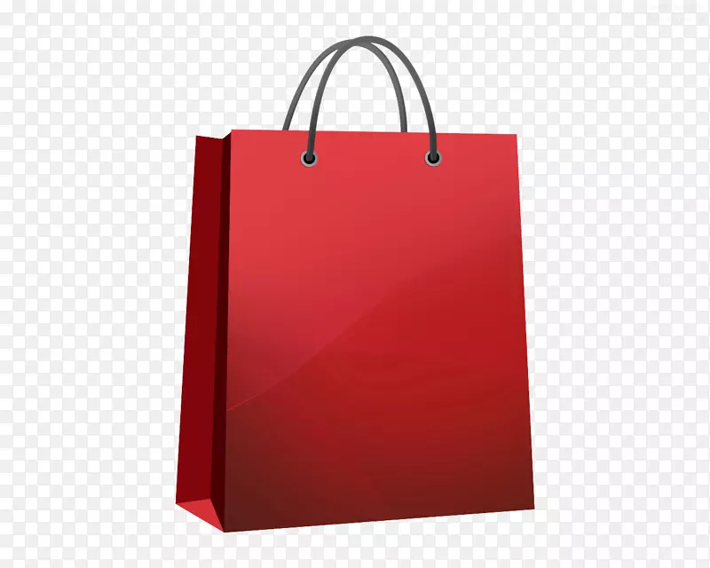 购物袋红色手提包-购物袋PNG HD