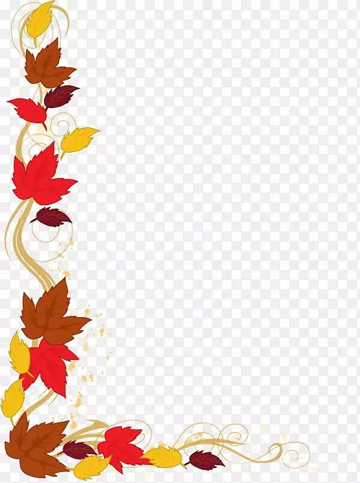 秋叶彩色剪贴画-十一月剪贴画