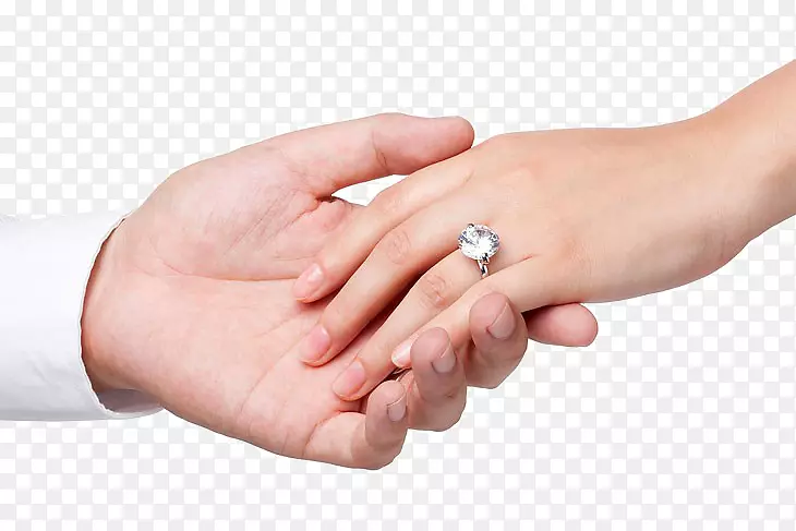 订婚戒指，结婚-新娘和新郎手牵手