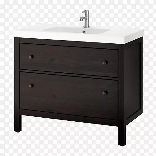 浴室柜洗脸盆柜-黑色白水槽柜