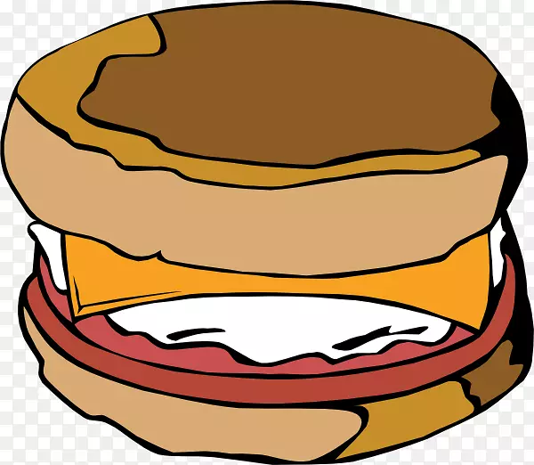 早餐三明治潜艇三明治鸡蛋三明治英式松饼-早餐剪贴画