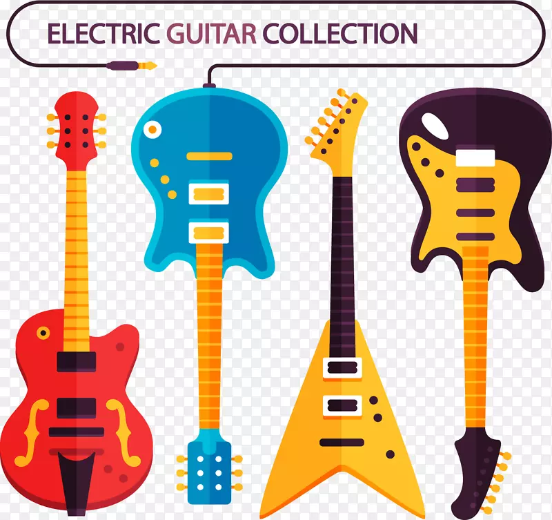 电吉他海报-彩色电吉他