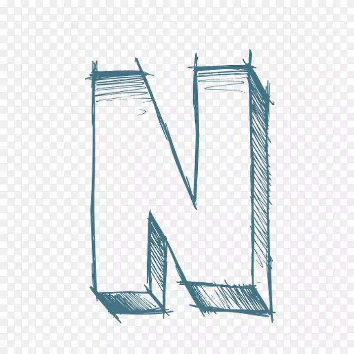字母图标.手绘字母n