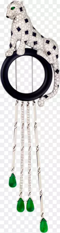 卡地亚珠宝胸针钻石宝石-高贵的猎豹胸针