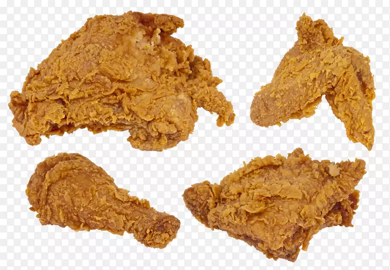 炸鸡汉堡，炸薯条，热鸡肉，炸鸡