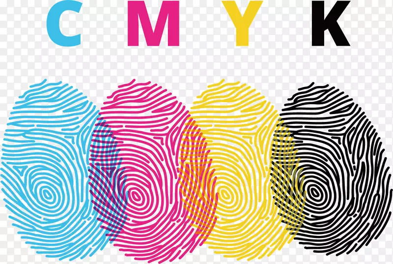 CMYK彩色模型指纹欧式-CMYK指纹设计