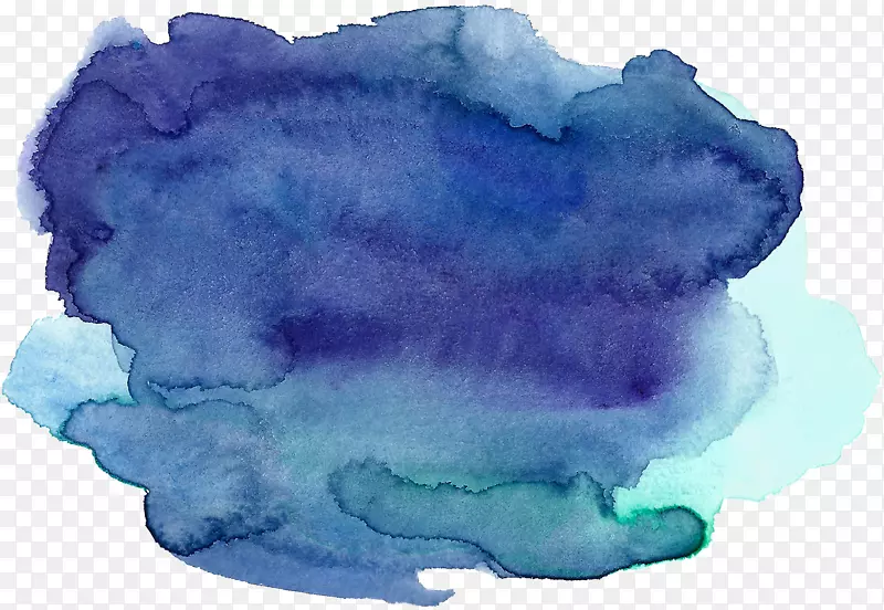 水彩画Auraria墨水-蓝色水彩效果