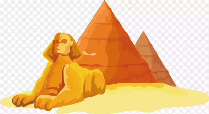 古埃及金字塔的大狮身人面像-埃及狗雕塑