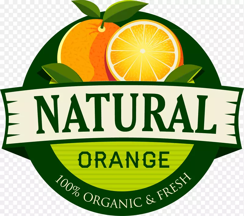 橙汁有机食品标签-橙色农场标志