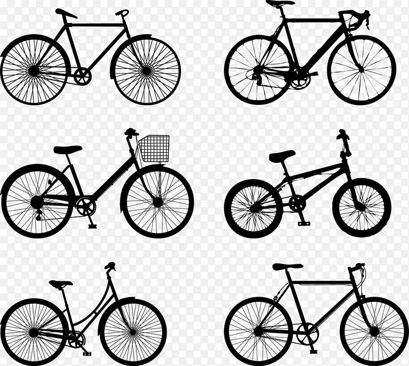 自行车剪影山地车-6平行式自行车剪影