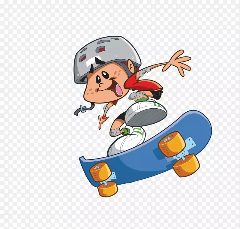滑板卡通片艺术-滑板男孩