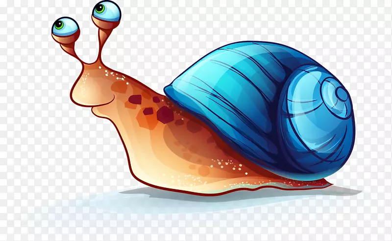 免费插图-卡通蜗牛