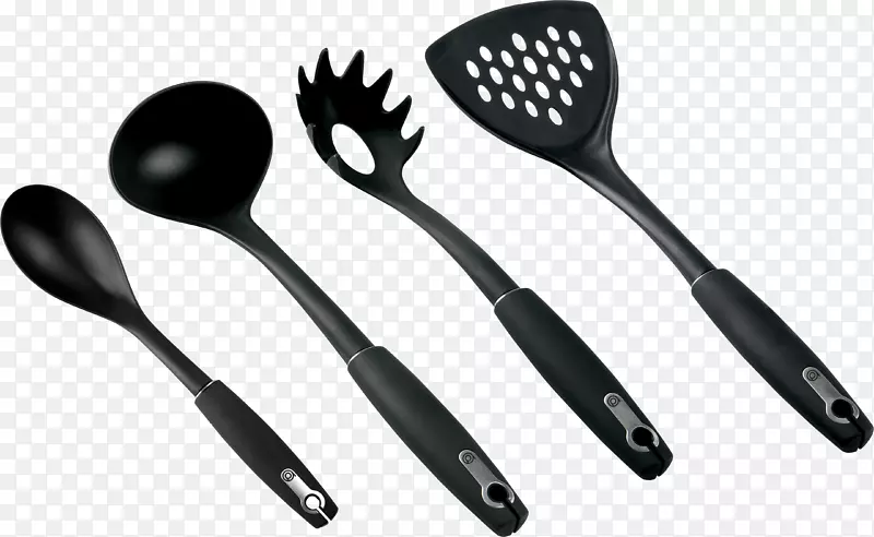 勺子，厨房用具，叉子-黑色勺子