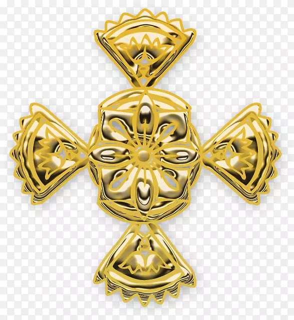 十字黄铜材料金图案.珠宝