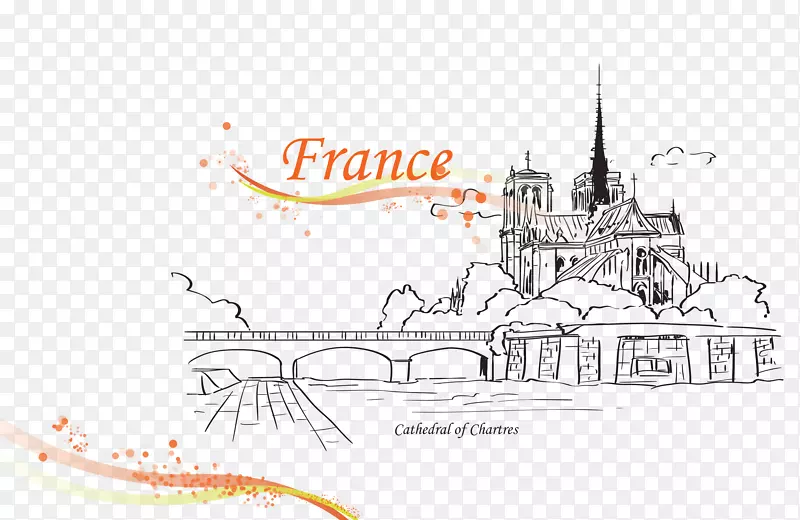 下载海报架构-法国夏尔大教堂线条