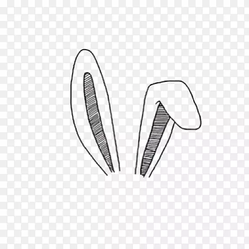 兔白卡通兔耳
