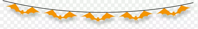 元素图形设计-万圣节派对蝙蝠旗