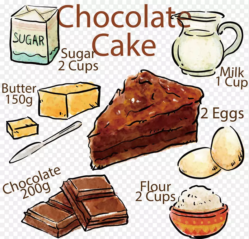 巧克力蛋糕生日蛋糕配方红色天鹅绒蛋糕彩绘巧克力蛋糕配方材料