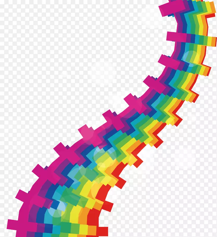 直线彩虹曲线彩虹拉链图案